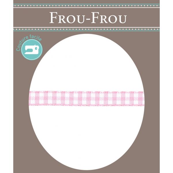 Ruban Tissé Frou-Frou 6mm Vichy Rose clair 4125-6-42 image