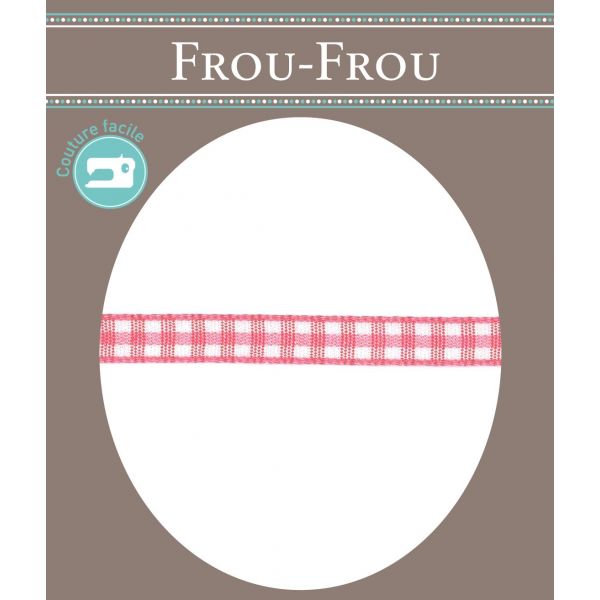 Ruban Tissé Frou-Frou 6mm Vichy Rose 4125-6-45 image