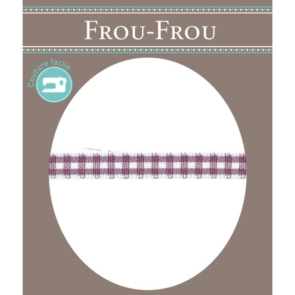 Ruban Tissé Frou-Frou 6mm Vichy Violet foncé 4125-6-47 image