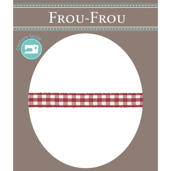 Ruban Tissé Frou-Frou 6mm Vichy Bordeaux glamour 4125-6-50 image