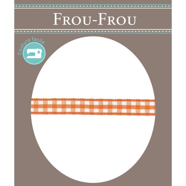 Ruban Tissé Frou-Frou 6mm Vichy Orange 4125-6-56 image