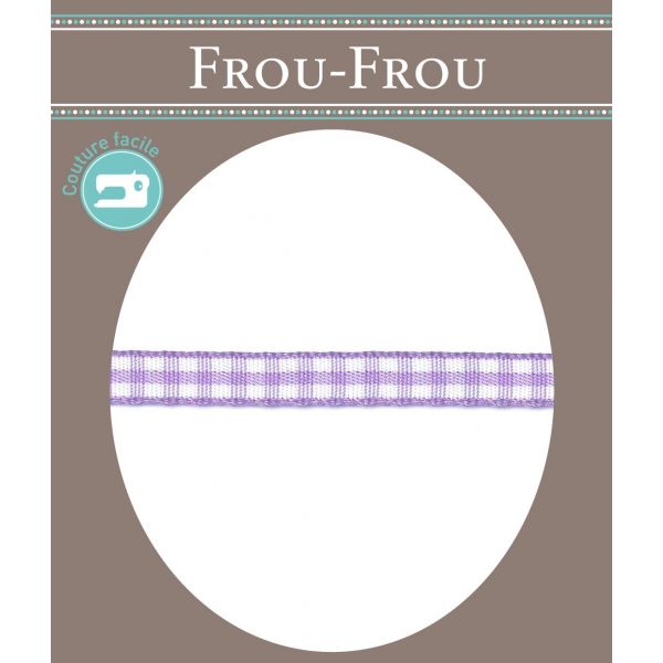 Ruban Tissé Frou-Frou 6mm Vichy Violet clair 4125-6-60 image