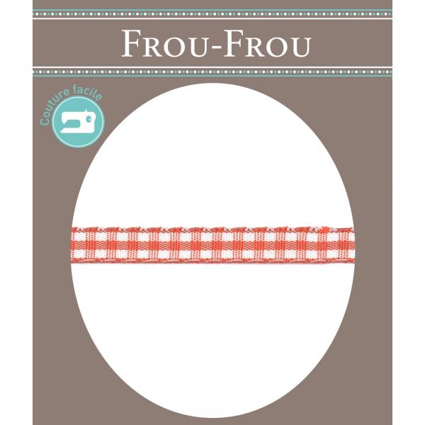 Ruban Tissé Frou-Frou 6mm Vichy Rouge vif 4125-6-67 image