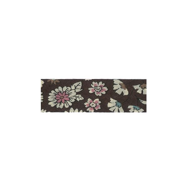 Frou-Frou Bias 20mmx2m Fleuri Chocolat 4213-0-10 petite image