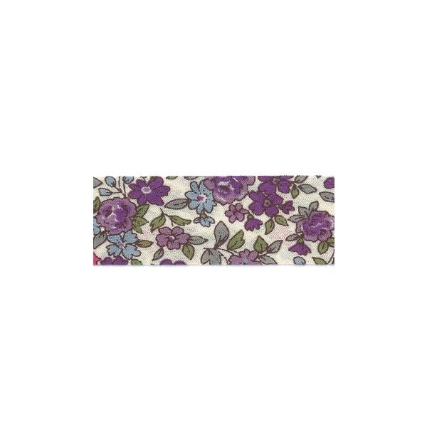 Frou-Frou Bias 20mmx2m Fleuri Violet clair 4213-0-11 petite image