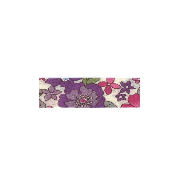Frou-Frou Bias 20mmx2m Fleuri Violet clair 4213-0-12 petite image