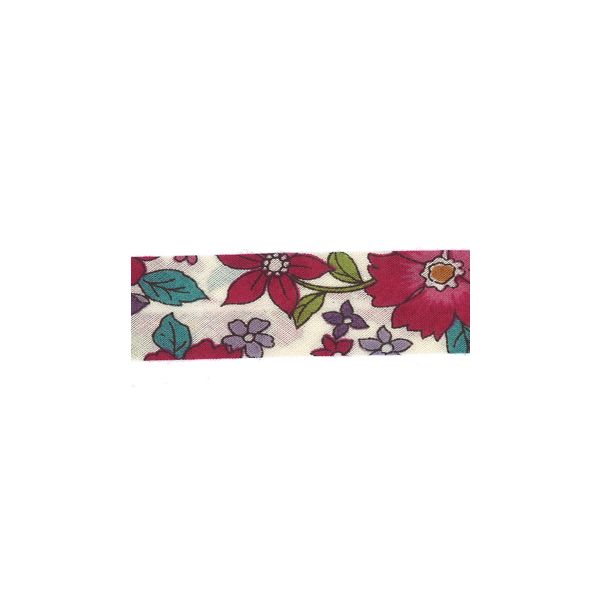 Frou-Frou Bias 20mmx2m Fleuri Bordeaux glamour 4213-0-14 petite image
