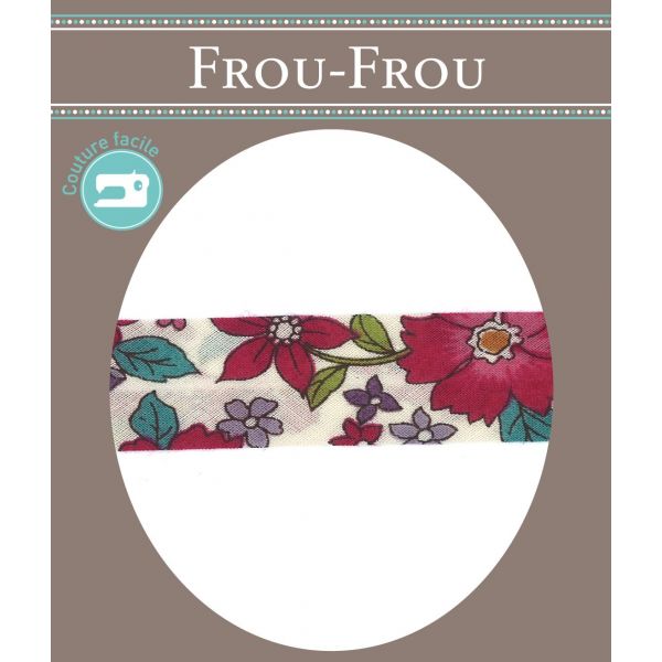 Frou-Frou Bias 20mmx2m Fleuri Bordeaux glamour 4213-0-14 image