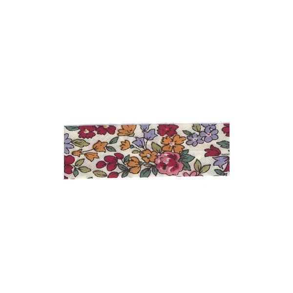 Frou-Frou Bias 20mmx2m Fleuri Rouge 4213-0-19 petite image