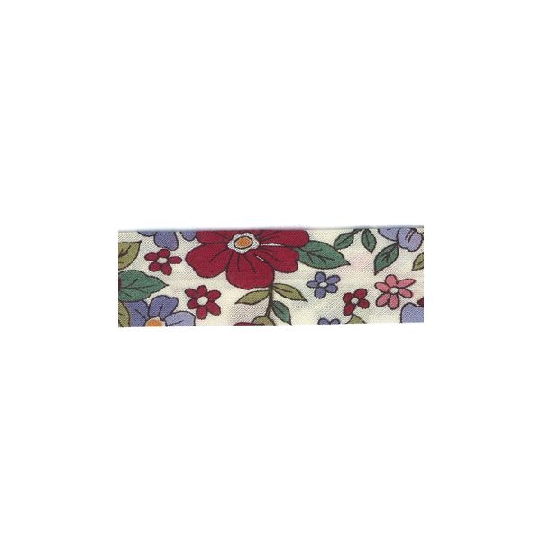 Frou-Frou Bias 20mmx2m Fleuri Rouge 4213-0-20 petite image