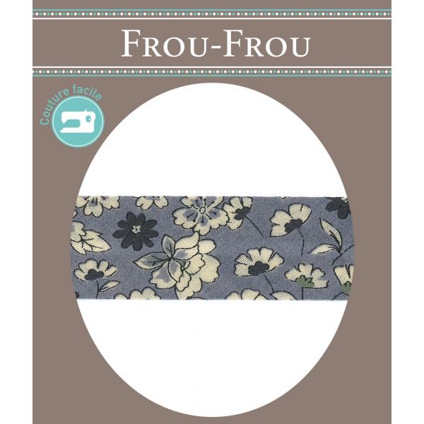Frou-Frou Bias 20mmx2m Fleuri Myrtille 4213-0-6 image