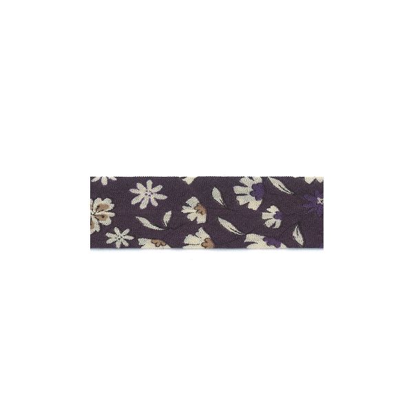 Frou-Frou Bias 20mmx2m Fleuri Violet foncé 4213-0-8 petite image