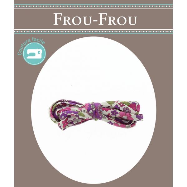 Frou-Frou Cordon spaghetti 7mmx2m tissu Fleuri Violet clair 4214-0-12 image