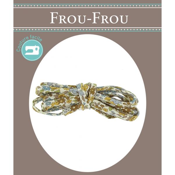 Frou-Frou Cordon spaghetti 7mmx2m tissu Fleuri Moutarde 4214-0-17 image