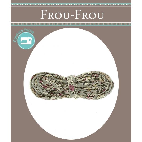 Frou-Frou Cordon spaghetti 7mmx2m tissu Fleuri Gris 4214-0-2 image