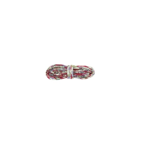 Frou-Frou Cordon spaghetti 7mmx2m tissu Fleuri Rouge 4214-0-20 petite image