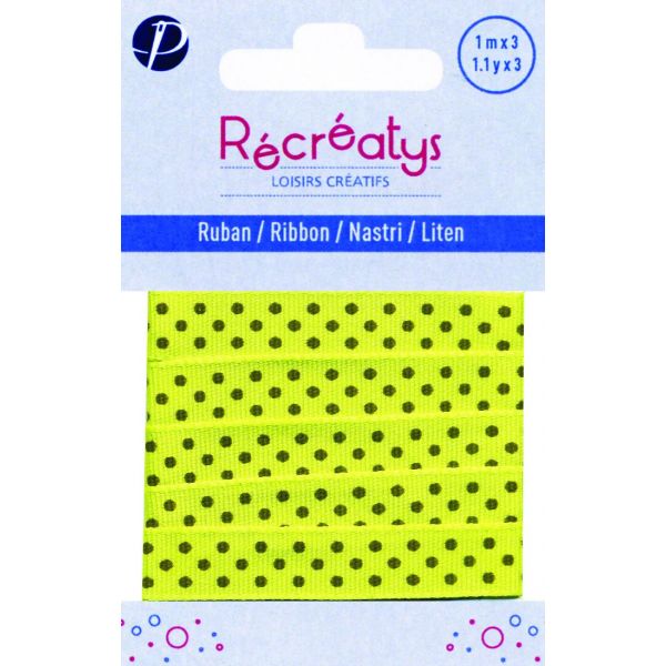 Récréatys - Ruban gros grain Pois 10mmx1m Vert pistache 4431-10-9 image