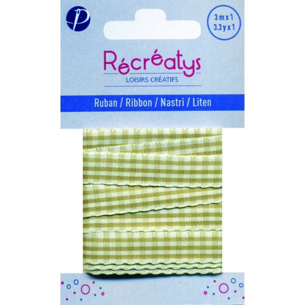 Récréatys - Ruban Vichy 10mmx1m Beige 4432-10-12 image