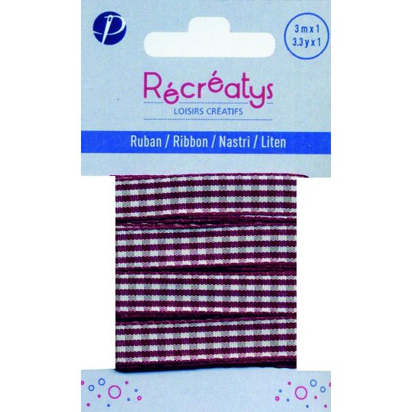 Récréatys - Ruban Vichy 10mmx1m Fushia 4432-10-5 image