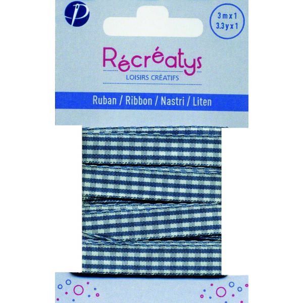 Récréatys - Ruban Vichy 10mmx1m Bleu ciel 4432-10-8 image