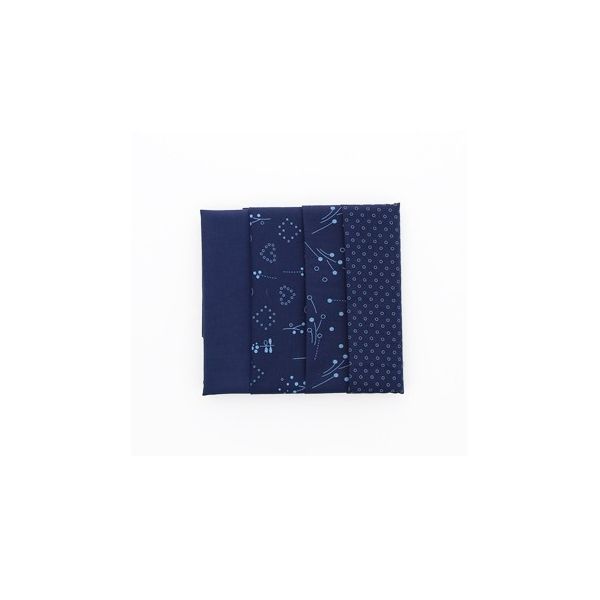 COFFRET TISSU FROU-FROU 4 COUPONS ODONATA 35x35cm Bleu foncé 4633-0-10 petite image