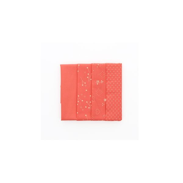 COFFRET TISSU FROU-FROU 4 COUPONS ODONATA 35x35cm Corail 4633-0-16 petite image