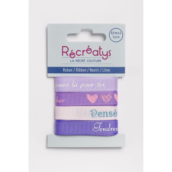 Récréatys - Assortiment 4 rubans messages 10mmx0