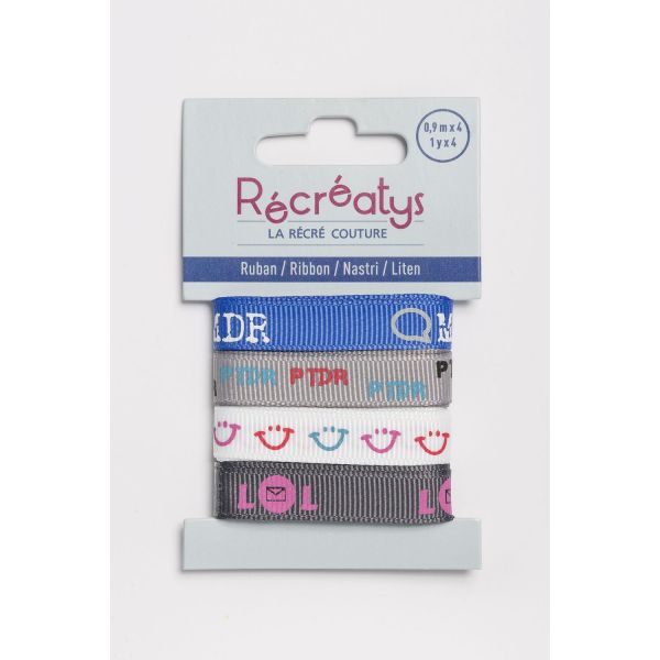 Récréatys - Assortiment 4 rubans messages 10mmx0
