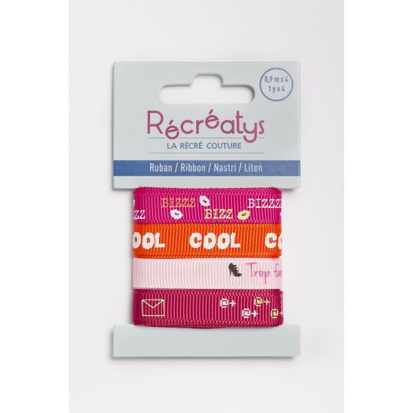 Récréatys - Assortiment 4 rubans messages 10mmx0