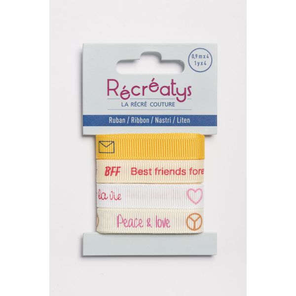 Récréatys - Assortiment 4 rubans messages 10mmx0