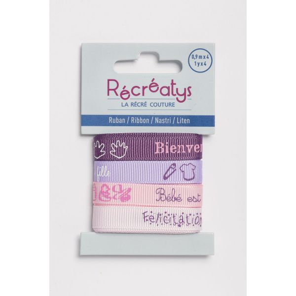 Récréatys - Assortiment 4 rubans messages 10mmx0