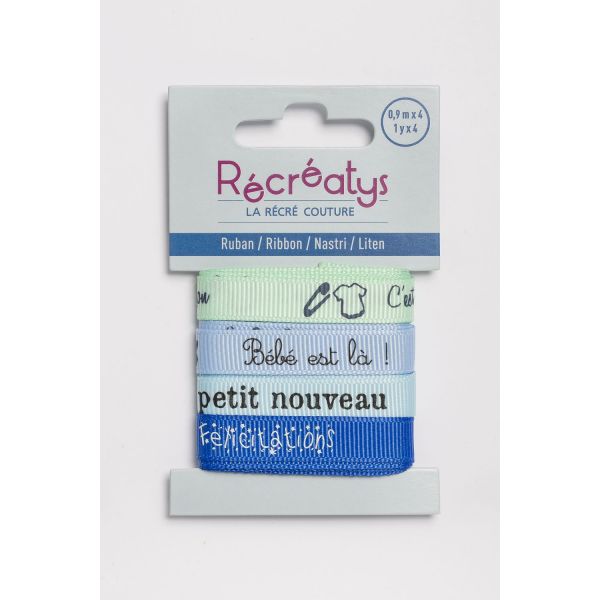 Récréatys - Assortiment 4 rubans messages 10mmx0