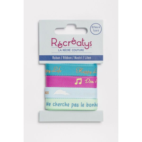 Récréatys - Assortiment 4 rubans messages 10mmx0