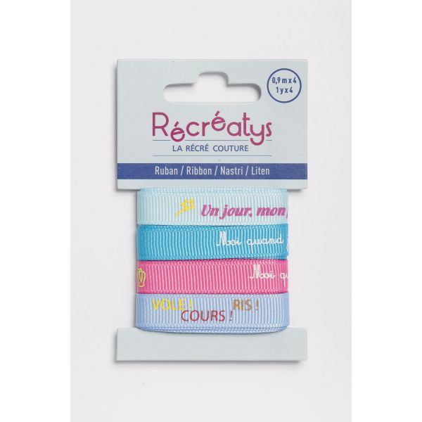 Récréatys - Assortiment 4 rubans messages 10mmx0