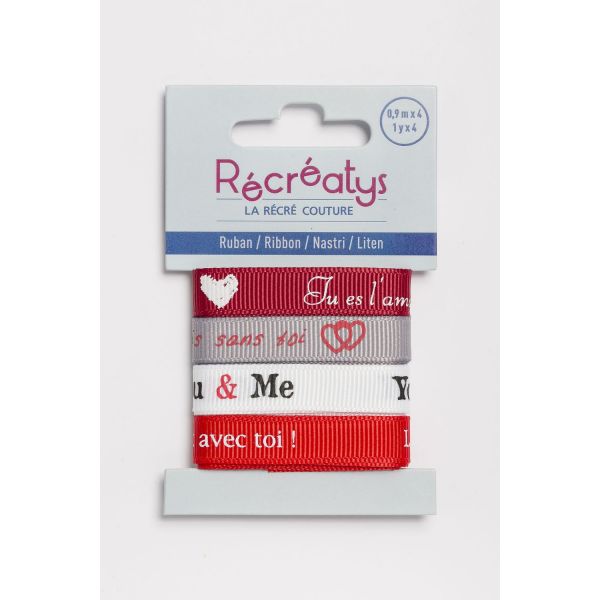 Récréatys - Assortiment 4 rubans messages 10mmx0