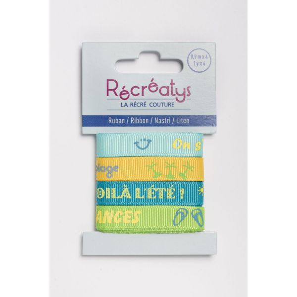 Récréatys - Assortiment 4 rubans messages 10mmx0