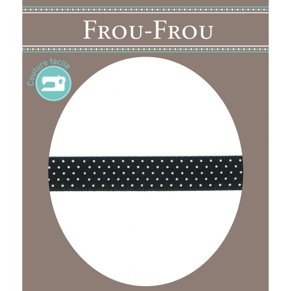 Ruban Satin Plumetis Frou-Frou 9mm Noir 4716-9-1 image