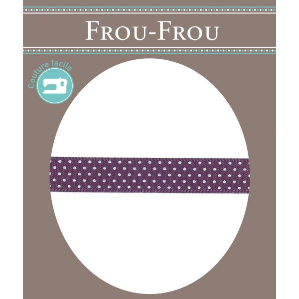 Ruban Satin Plumetis Frou-Frou 9mm Violet foncé 4716-9-47 image