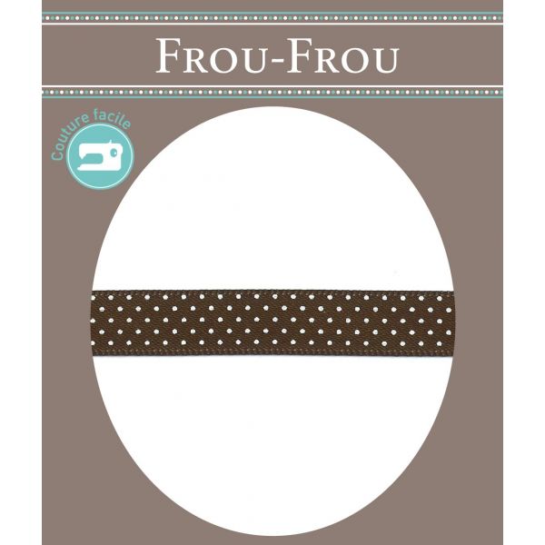 Ruban Satin Plumetis Frou-Frou 9mm Brun 4716-9-63 image