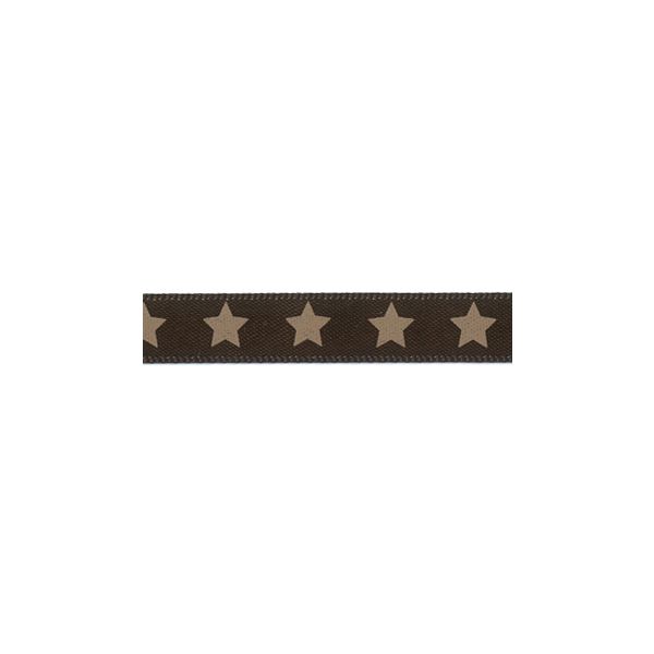 Ruban Satin Frou-Frou 9mm Etoiles Chocolat 4718-9-1 petite image