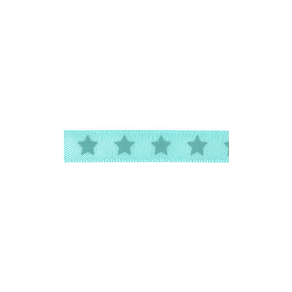 Ruban Satin Frou-Frou 9mm Etoiles Bleu lagon 4718-9-11 petite image