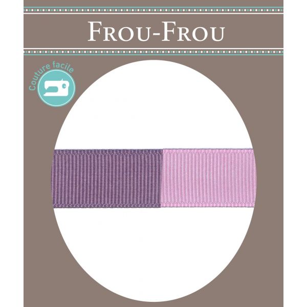 Ruban Gros Grain Frou-Frou 16mm bicolore Uni Violet clair 4719-16-5 image