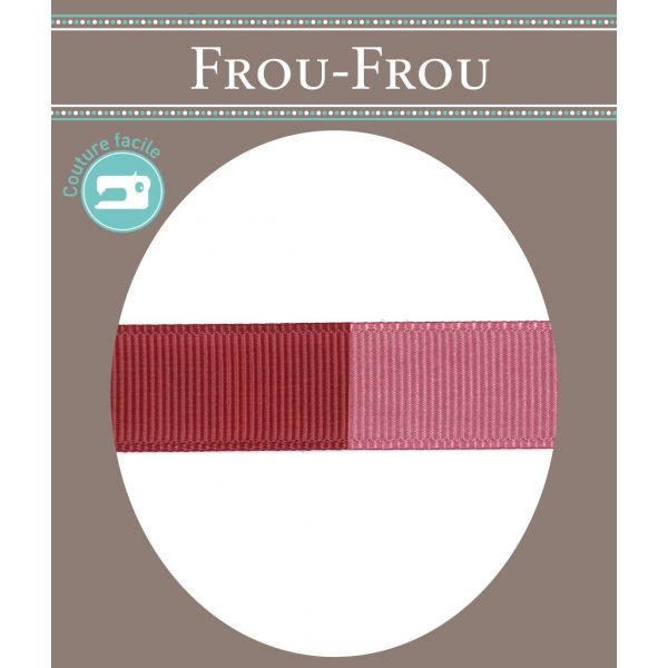 Ruban Gros Grain Frou-Frou 16mm bicolore Uni Rouge 4719-16-8 image