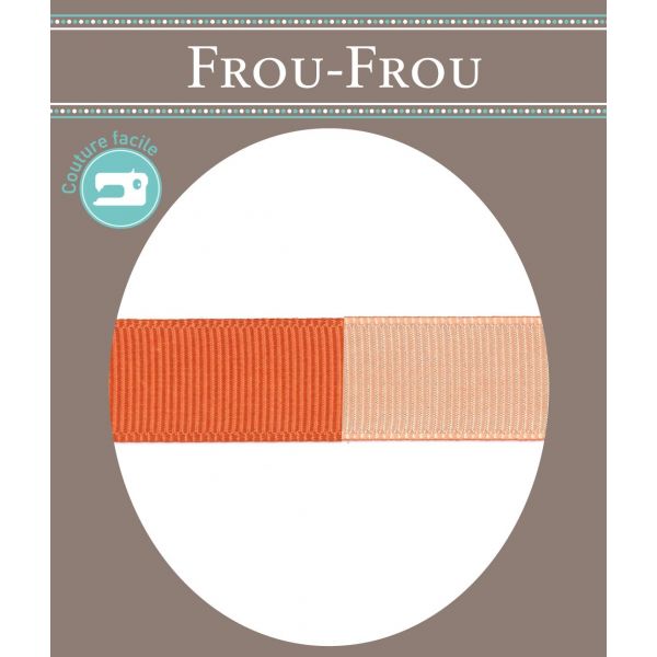 Ruban Gros Grain Frou-Frou 16mm bicolore Uni Orange 4719-16-9 image