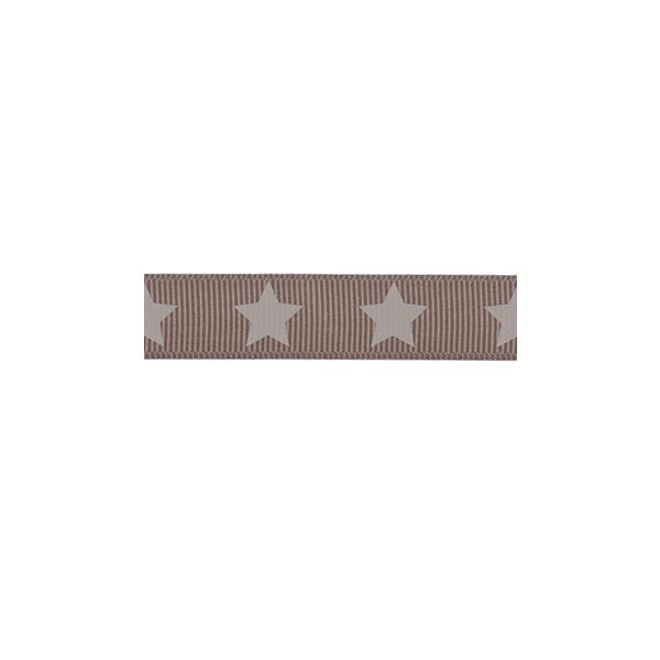 Ruban Gros Grain Frou-Frou 16mm Frou-Frou 16mm Etoiles Taupe 4720-16-101 petite image