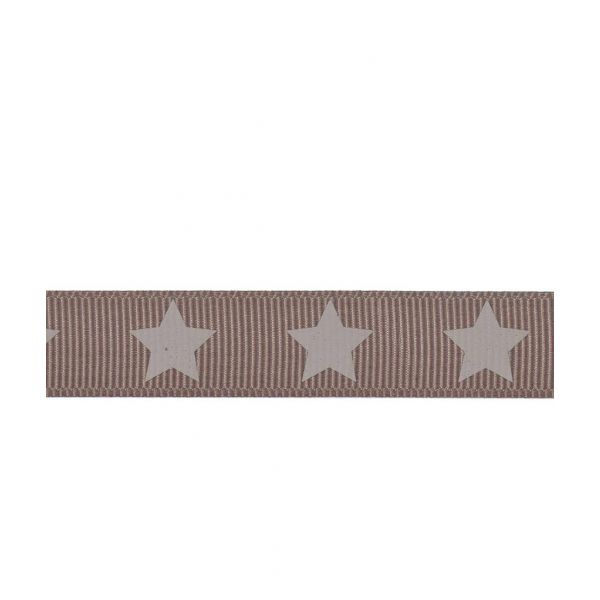 Ruban Gros Grain Frou-Frou 16mm Frou-Frou 16mm Etoiles Taupe 4720-16-101 image