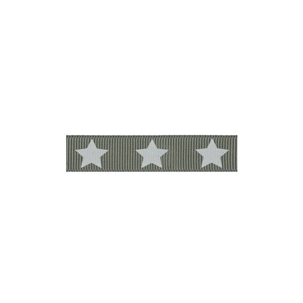 Ruban Gros Grain Frou-Frou 16mm Etoiles Gris foncé 4720-16-102 petite image