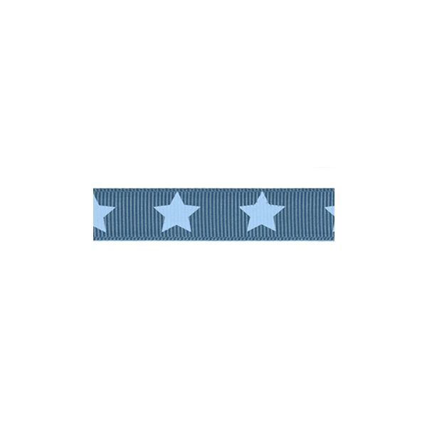 Ruban Gros Grain Frou-Frou 16mm Etoiles Bleu Gris 4720-16-103 petite image