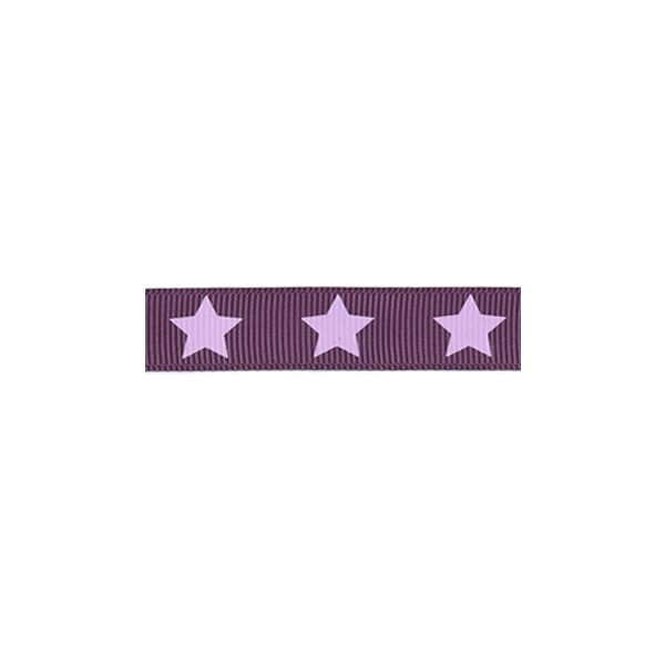 Ruban Gros Grain Frou-Frou 16mm Etoiles Violet foncé 4720-16-106 petite image