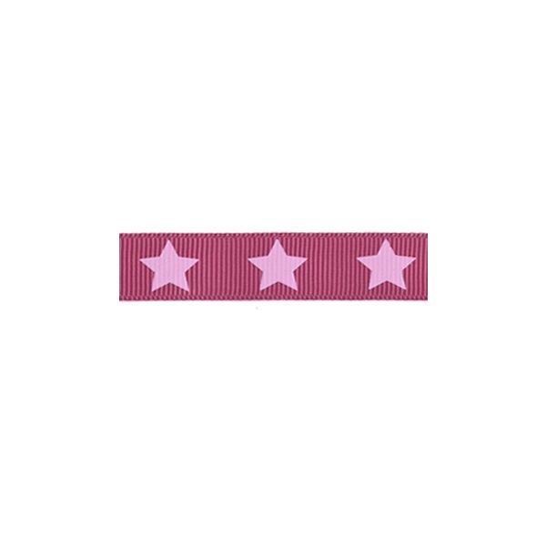 Ruban Gros Grain Frou-Frou 16mm Etoiles Rose Camélia 4720-16-107 petite image